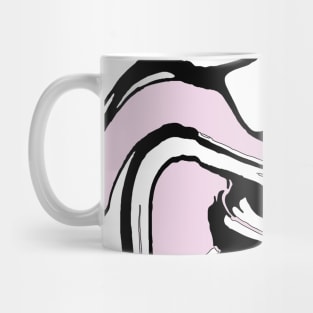 Black, White and Pink Graphic Paint Swirl Mug